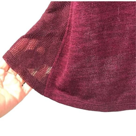 Deca Paris Women's Burgundy Polka Dot Mesh Long Sleeve Loose Sweater Size 4 NWT - Picture 10 of 11